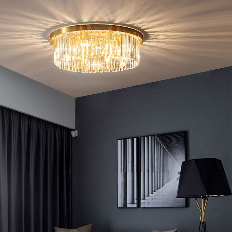 Modern Round Shape Flush Mount Light Fixtures Crystal Flush Mount Ceiling Light