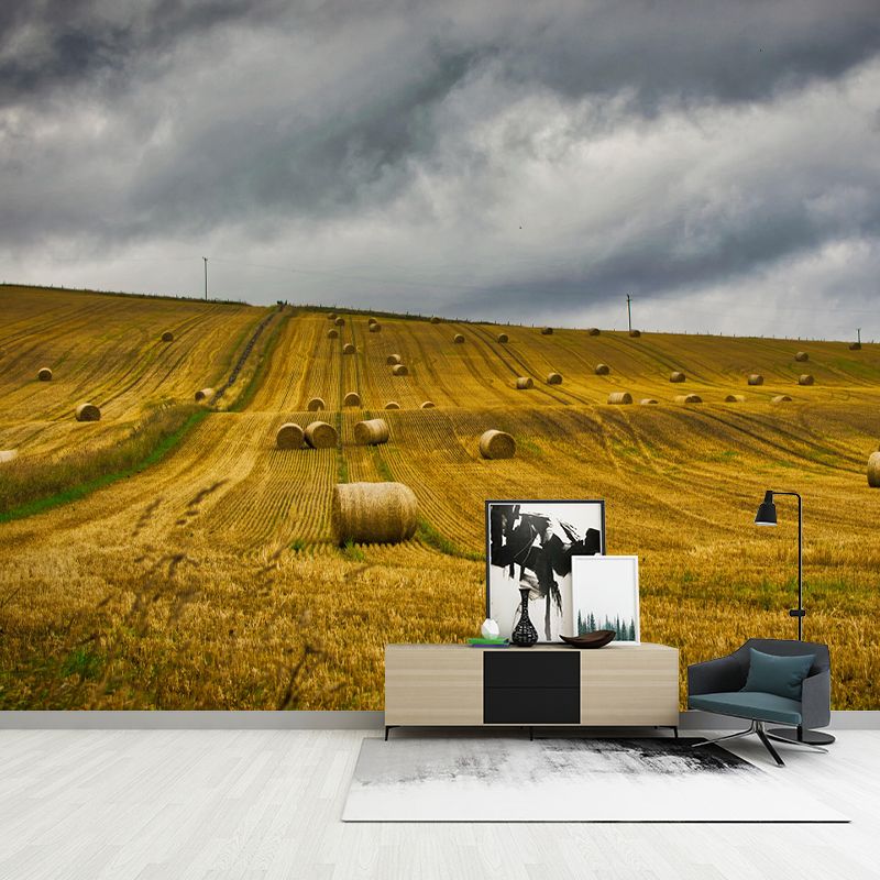 Autocollant Mural personnalisé en balle de paille, décoration murale de couleur claire, écologique pour le salon