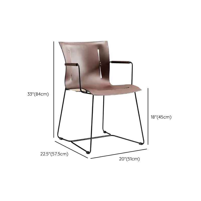 Metal Frame Dining Room Chair Indoor Faux Leather Dining Chair