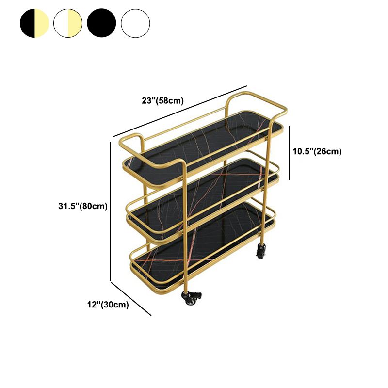 Modern Rolling Prep Table Metal Rectangular Prep Table for Home Use
