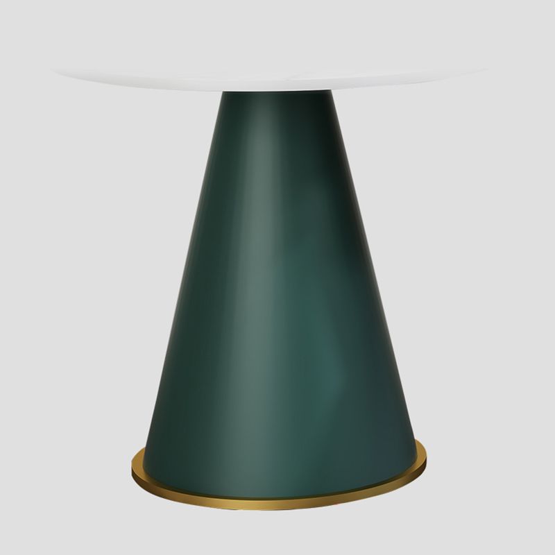 Minimalist Pedestal Side Table Round Slate Sofa End Table for Living Room