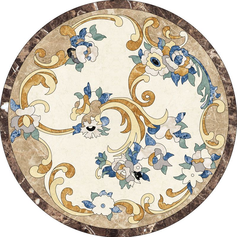 Modern Flower Printed Rug Multicolored Polyster Area Carpet Non-Slip Backing Stain-Resistant Indoor Rug for Living Room