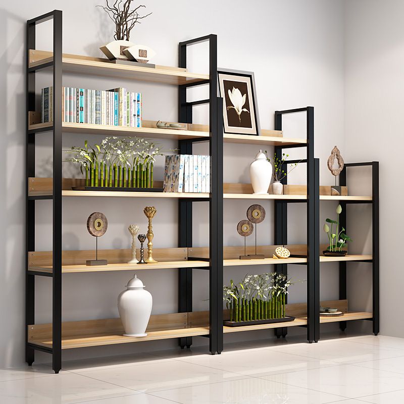 Modern Open Shelf Bookcase Engineered Wood Bookshelf with Doors for Study Room