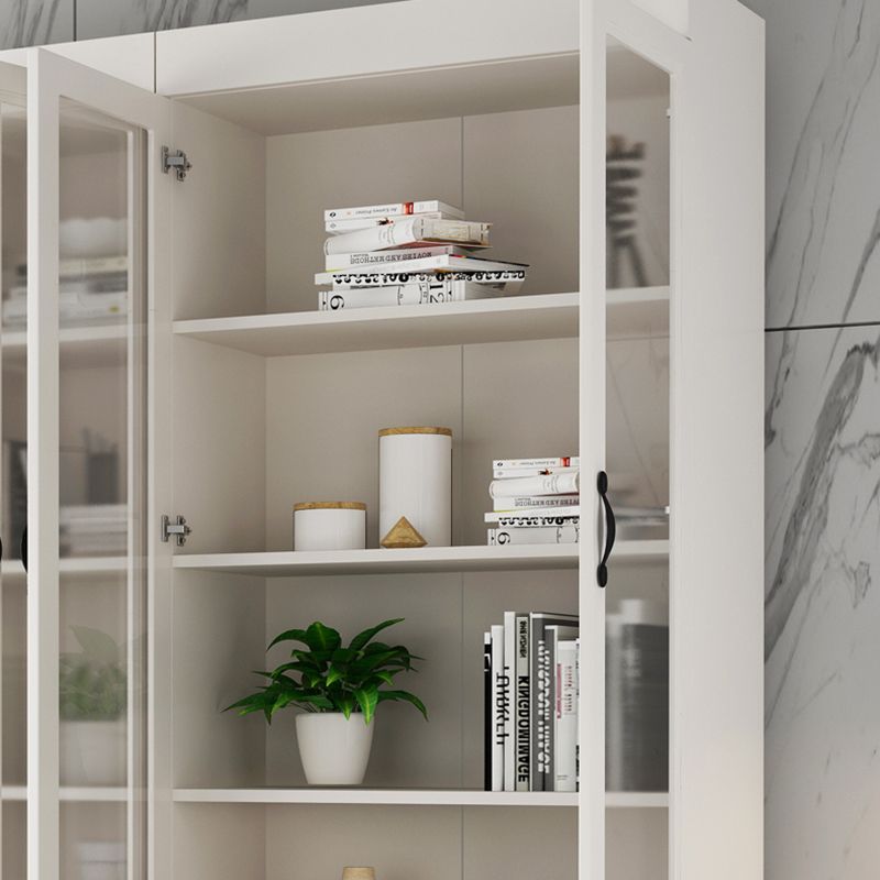 Modern Style Closed Back Bookshelf Solid Wood Bookcase with Cabinets