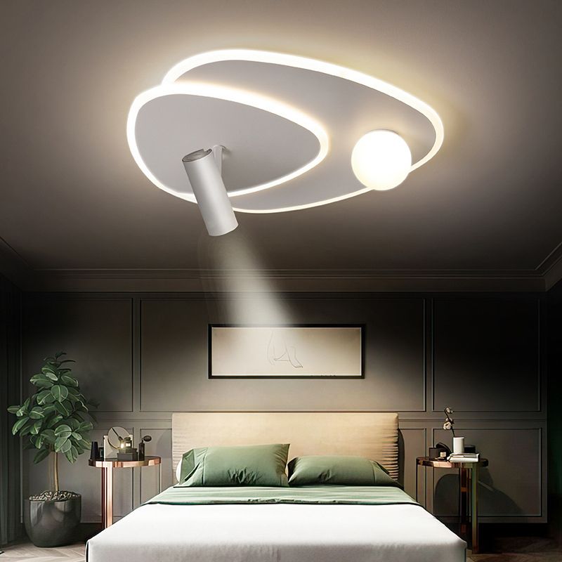 Geometric LED Flush Mount Iron and Acrylic Ceiling Flush with Spotlight