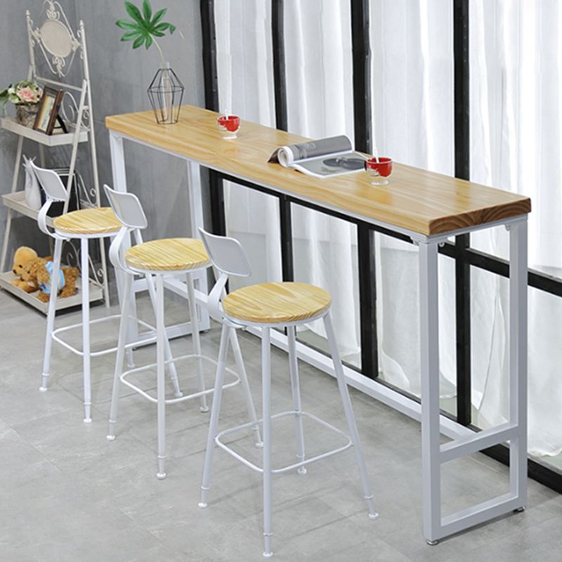 Iron and Wood Rectangular Table Modern Minimalist Home Bar Table