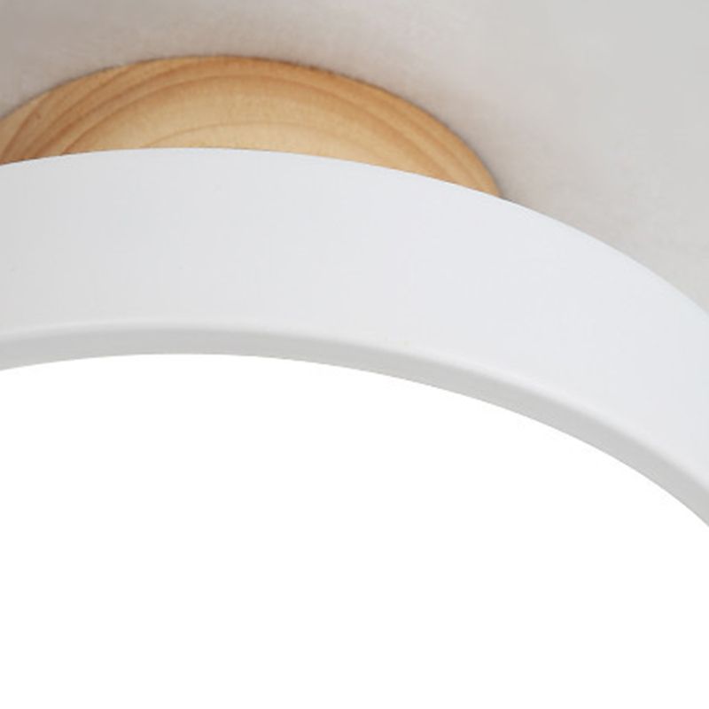 Montaje semi empotrado LED circular de madera en lámpara de techo Macaron acrílica de simplicidad moderna para pasillo