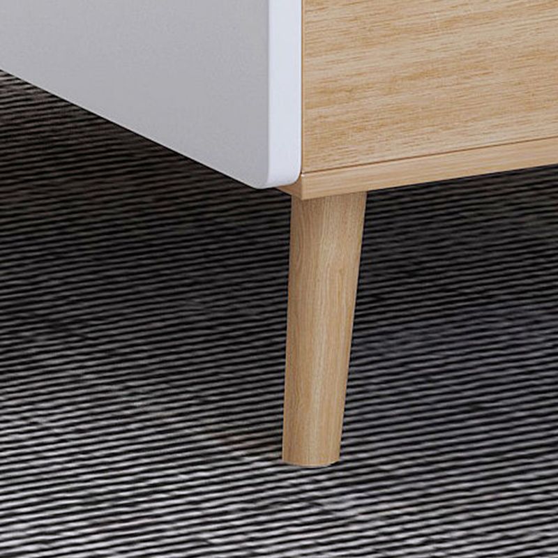 16.53"H Rectangle Wood Coffee Table 4 Legs Cocktail Table with Storage