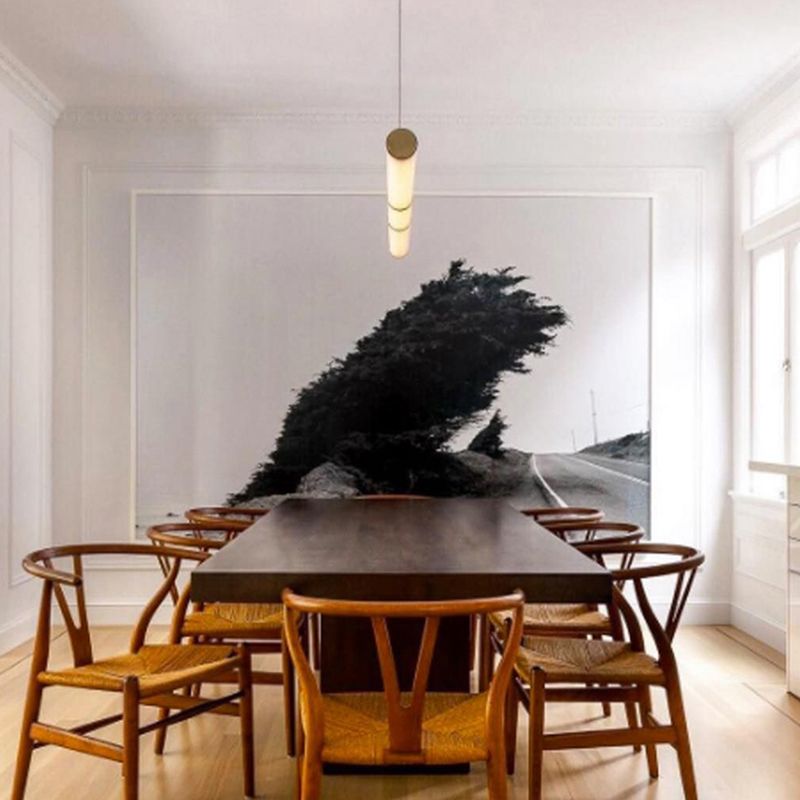 Lámpara lineal de lámparas de luz de cobre de cobre moderna con tono acrílico