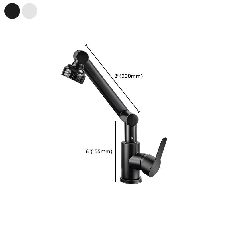 Modern Bar Faucet Single Lever Low Profile Robotic Arm Kitchen Faucet