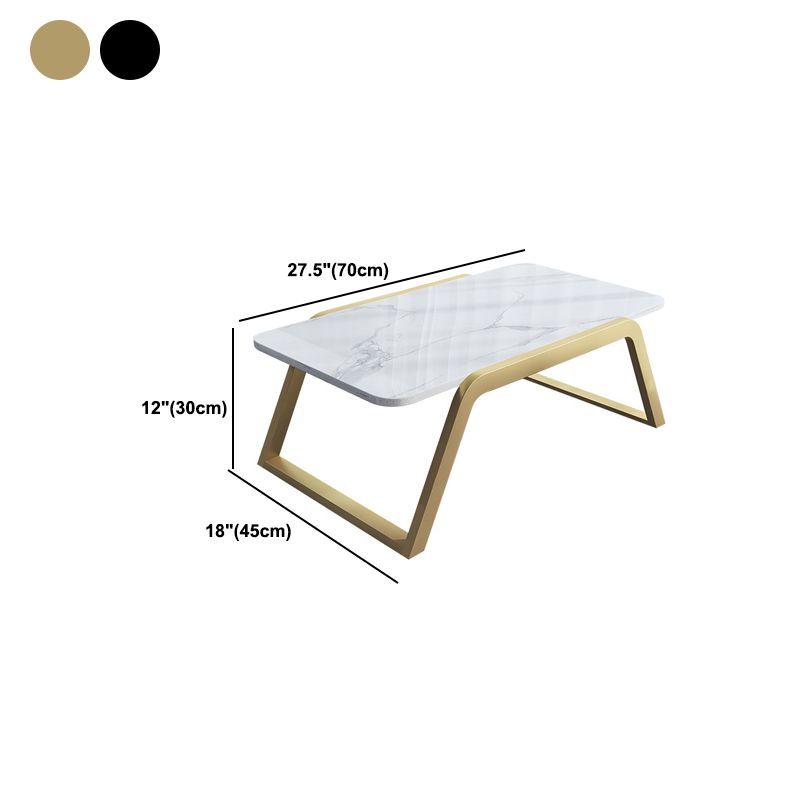 Glam Sled Coffee Table Slate Rectangular Coffee Table Set for Home