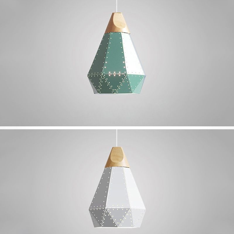 Metal Hanging Light Nordic Style Macron Color Pendant Light Geometric Hanging Light for Kitchen