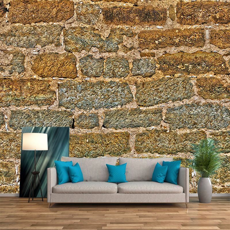 Industrial Style Brick Wall Mural Decal Moisture Resistant for Sitting Room, Made to Measure