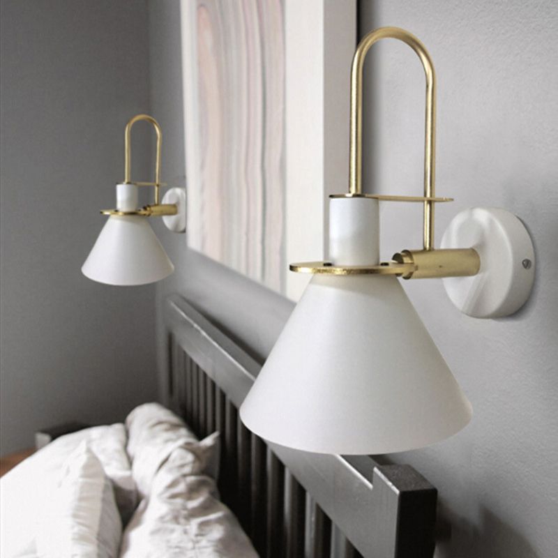 Modern Style Cone Shape Wall Sconce Metal 1 Light Sconces for Corridor