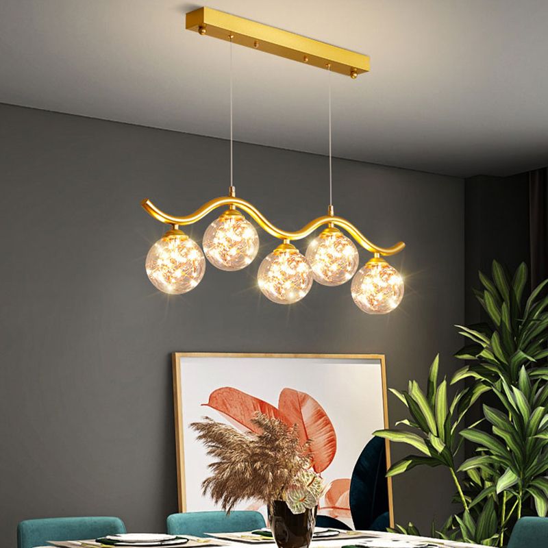 Modern Lighting Chandelier Globe Pendant Light 5 Light Metal Island Lights