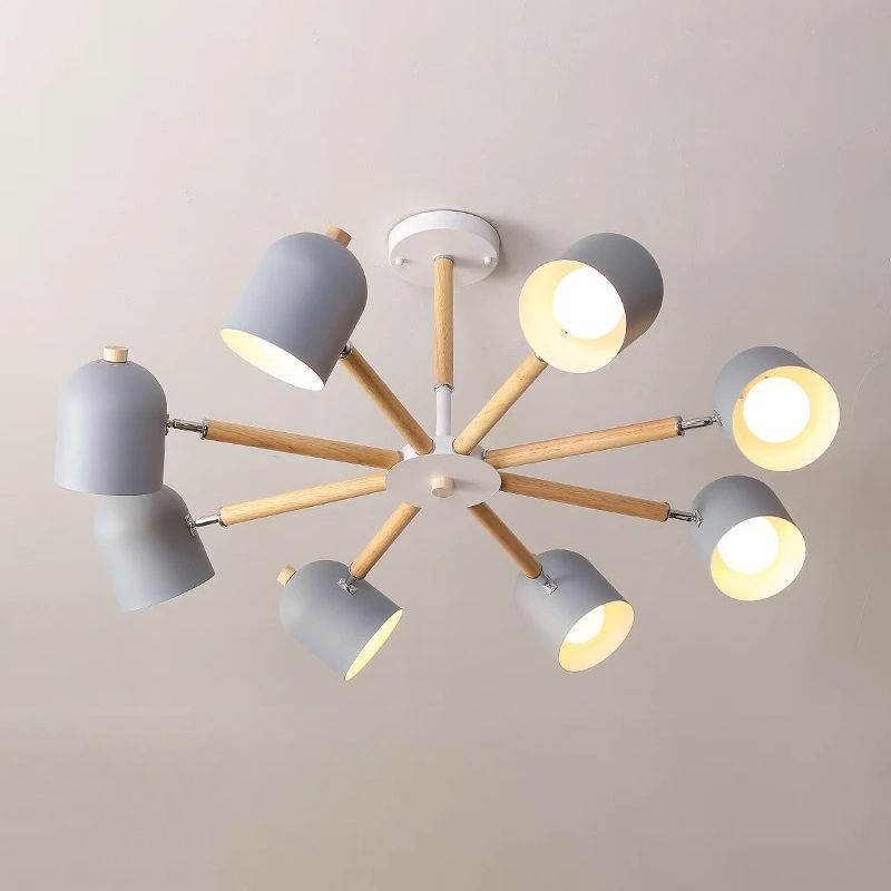 Lámpara colgante con cúpula de lámpara de lámpara de estilo macarrón con sombra de metal