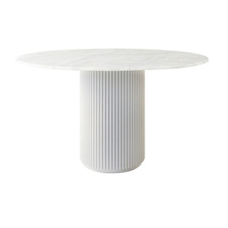 Modern Style Round Wooden Table with Pedestal Base Coffee Table