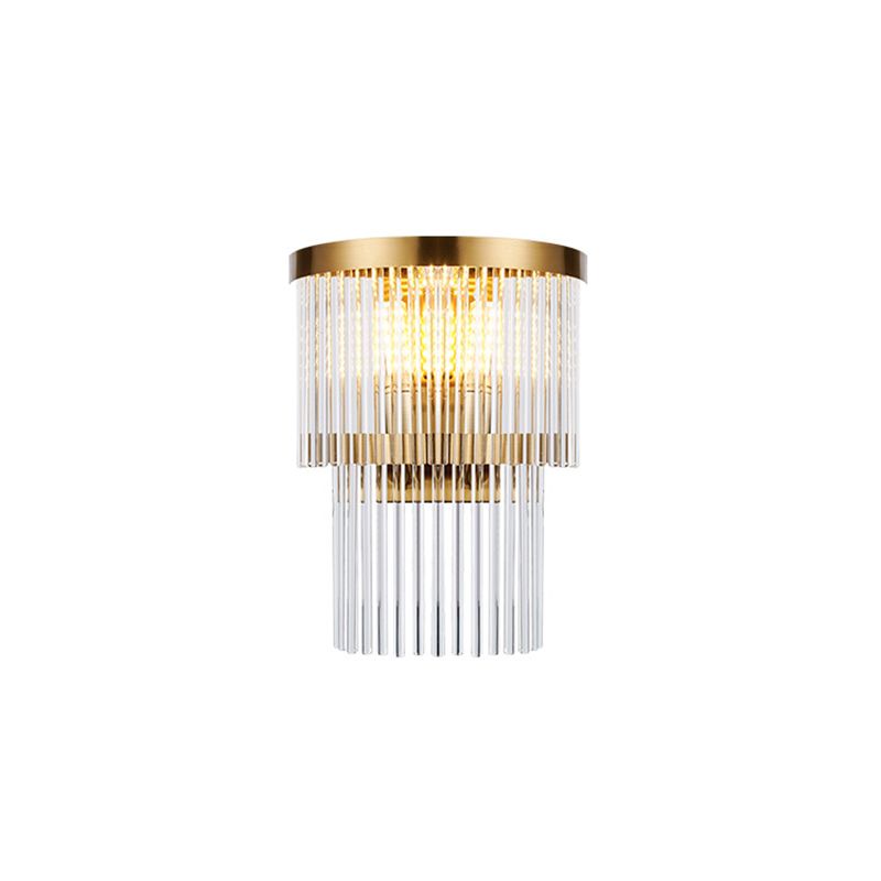 Tiered Sconce Light Modern Crystal Rod 2/3 Lights Gold Wall Mounted Light for Dining Room