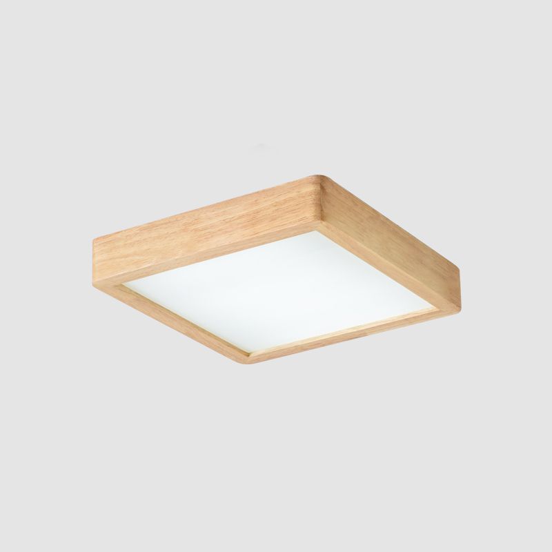 Illuminazione da incasso a soffitto a LED nordica in legno quadrato/rettangolo/a scacchi da 14"/21,5"/37,5" con paralume acrilico, luce calda/bianca