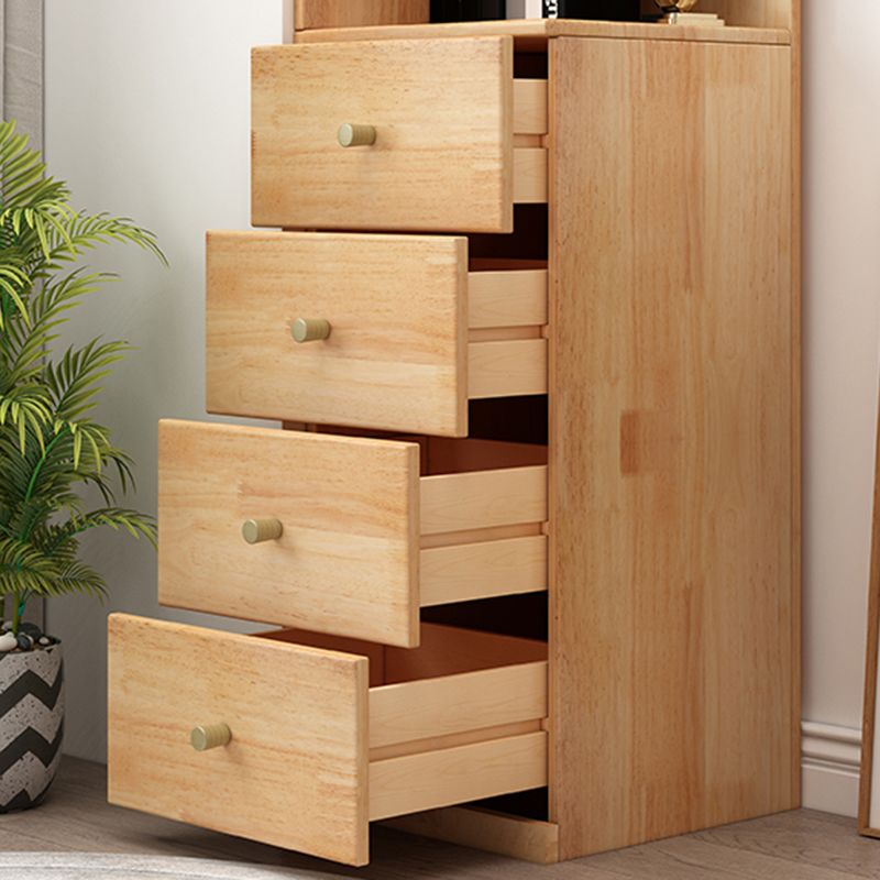 73.23"Tall 4- Drawer Corner Chest, Wooden Accent Chest with Shelves