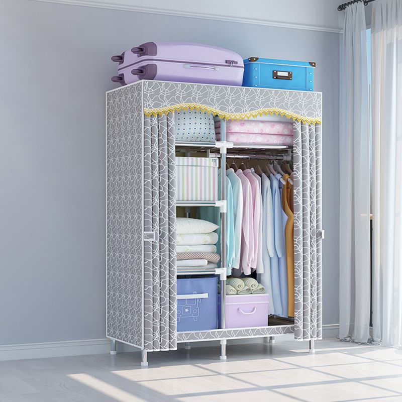 Contemporary Wardrobe Armoire with Legs Metal Wardrobe Cabinet