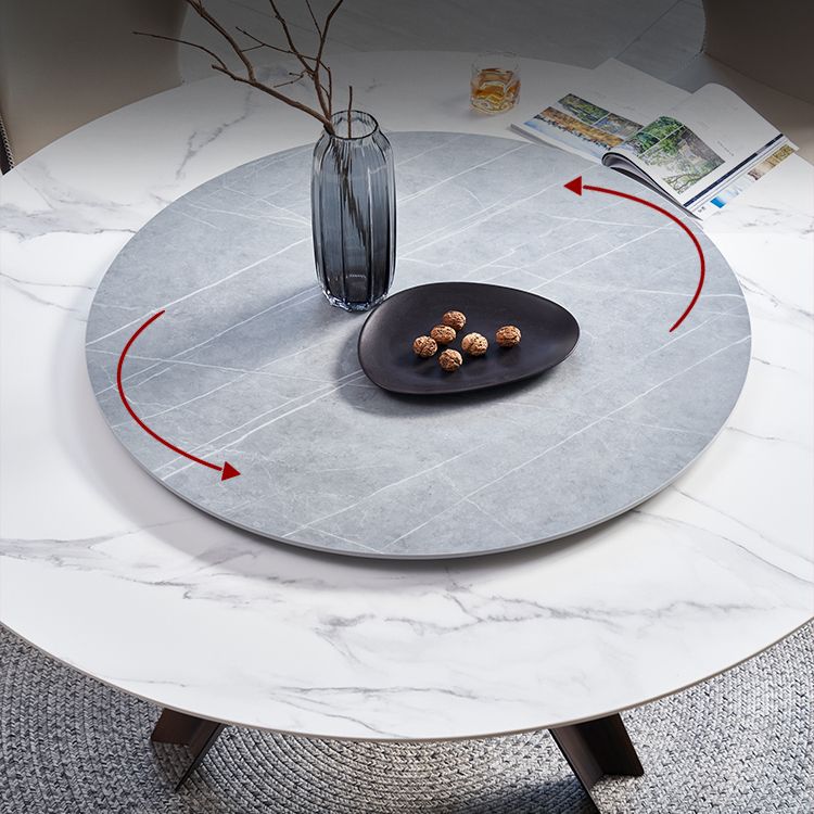 Stone Dining Table Simple Style Round Dining Site Table with Turntable