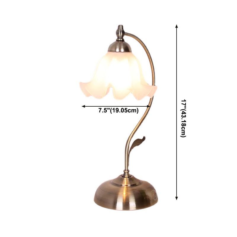 Modern Style Flower Shape Table Lamp Glass 1 Light Table Light