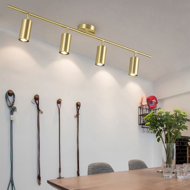 Lámpara de techo de riel cilíndrico Simple y moderna, luz de montaje empotrado de aluminio
