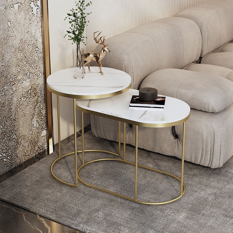 18.36" Tall Side End Table Contemporary Metal Frame Side Accent Table