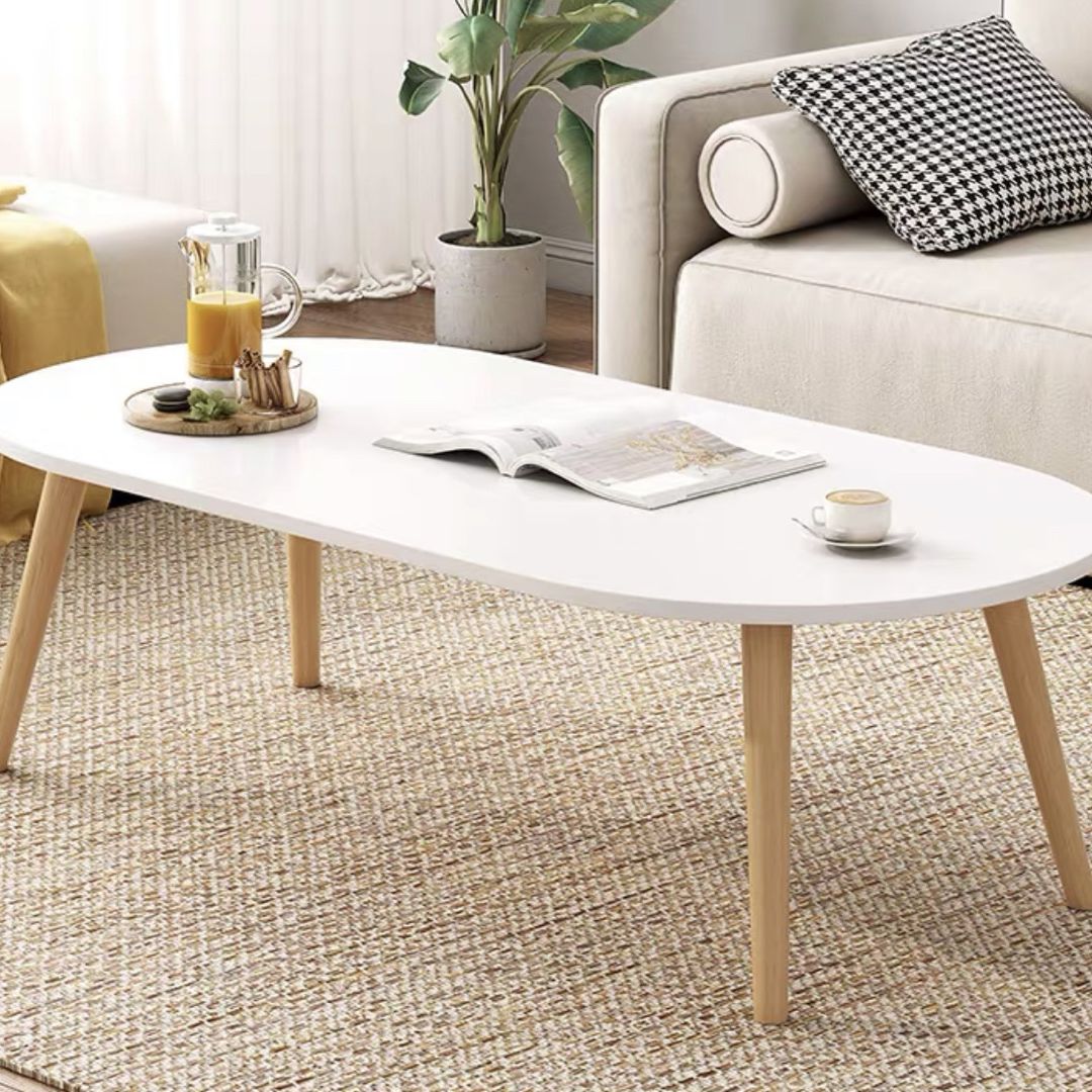 Rectangular Coffee Table with Modern Style Wood in White/wood Color