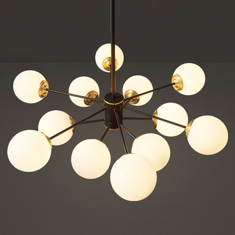 Forme sphérique en verre Sanging Chandelier Modern Style Multi Light Hanging Mount Fixture