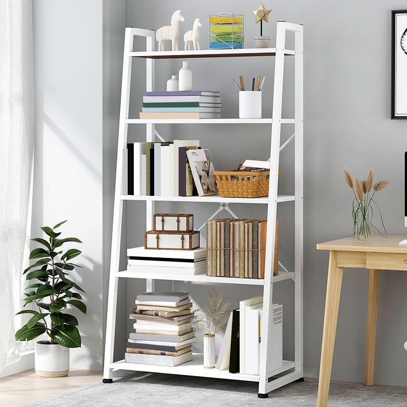 11.8" Wide Ladder Book Shelf Contemporary Style Home Metal Bookshelf
