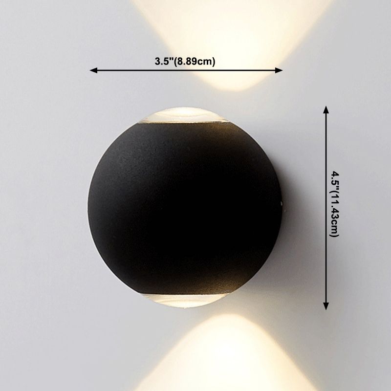 Modern Creative LED Waterproof Wall Lamp Aluminium Sphere Wall Sconce with Clear Glass Shade