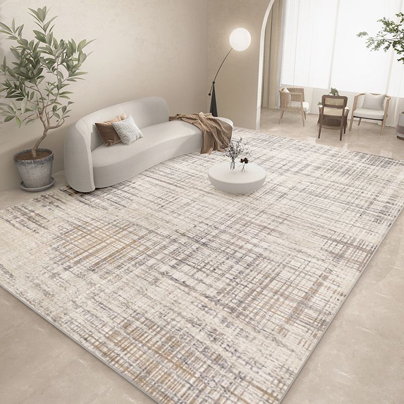 Blue Modern Rug Abstract Print Polyester Area Rug Stain Resistant Area Carpet for Home Decor