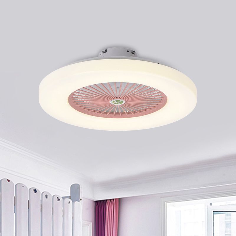 Sala de estar de donas Semi Flushmount Acrílico Acrílico Amarillo/Rosa LED LED CELOCHING LINULACIÓN, 23 "de ancho