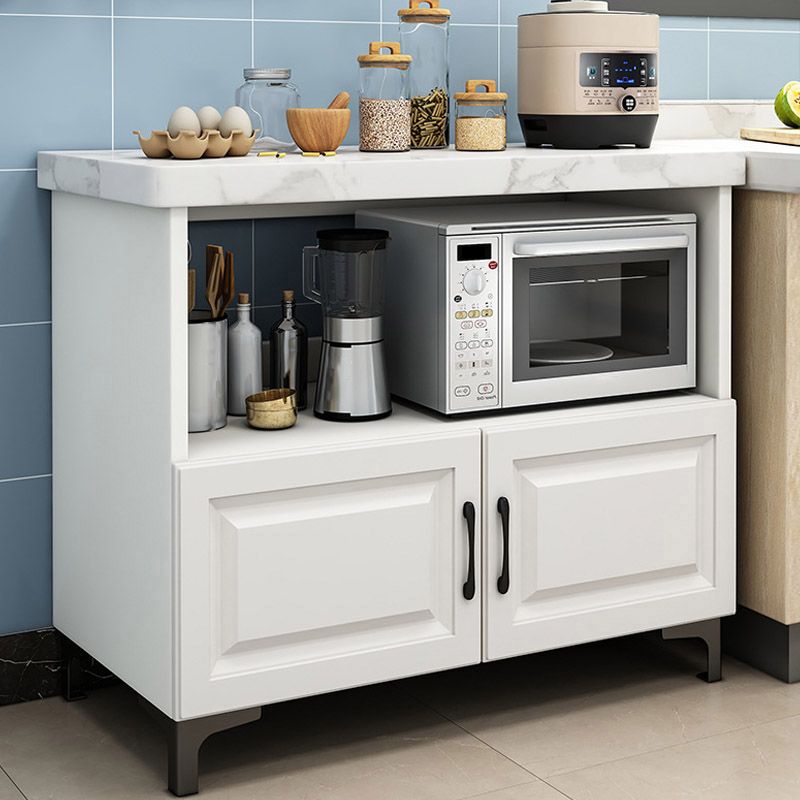 Dining Room Kitchen Island Marble Modern Prep Table with Storage Cabinet