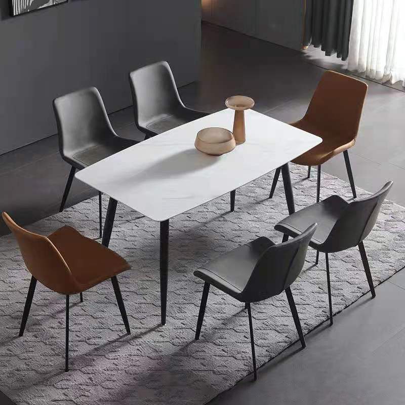Dining Room Set Modern with Sintered Stone Dining Table and Padded Chairs