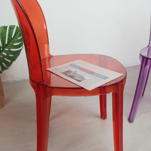 Acrylic Contemporary Kitchen Armless Chairs 16.1" Wide Parsons Chair