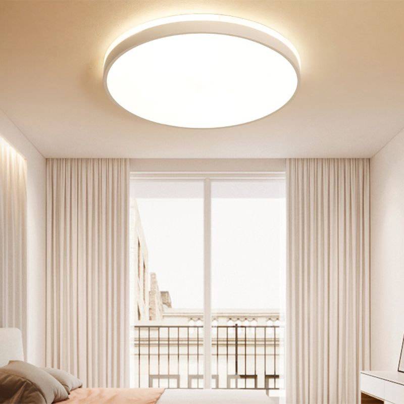 Metal Round Shaped Flush Mount Fixture Modern Style 1Head Led Flush Light