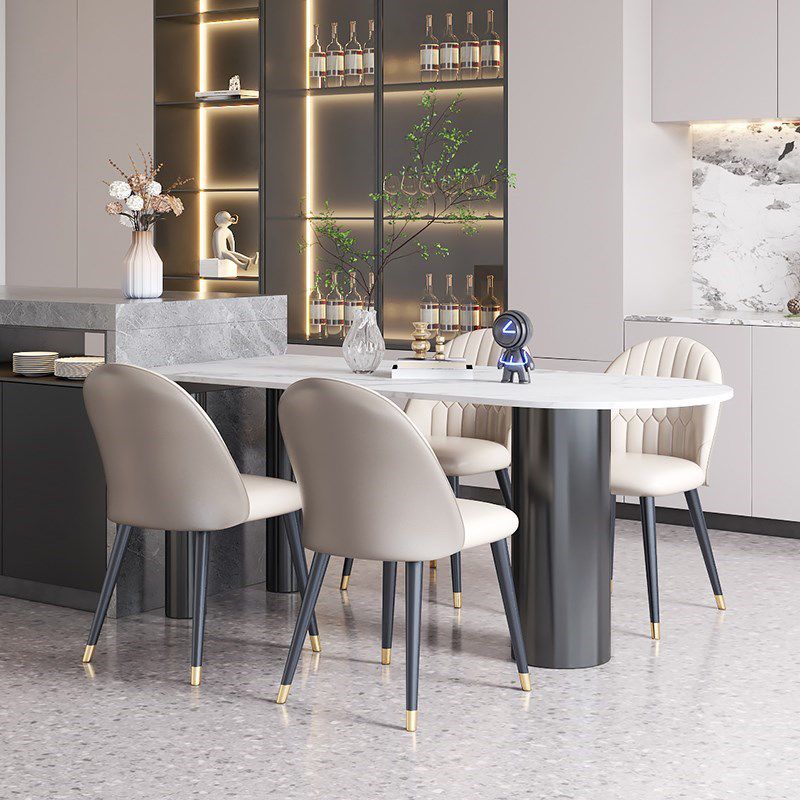 Minimalist Home Table and Chair Set 1/4/5 Pieces Sintered Stone Dining Furniture