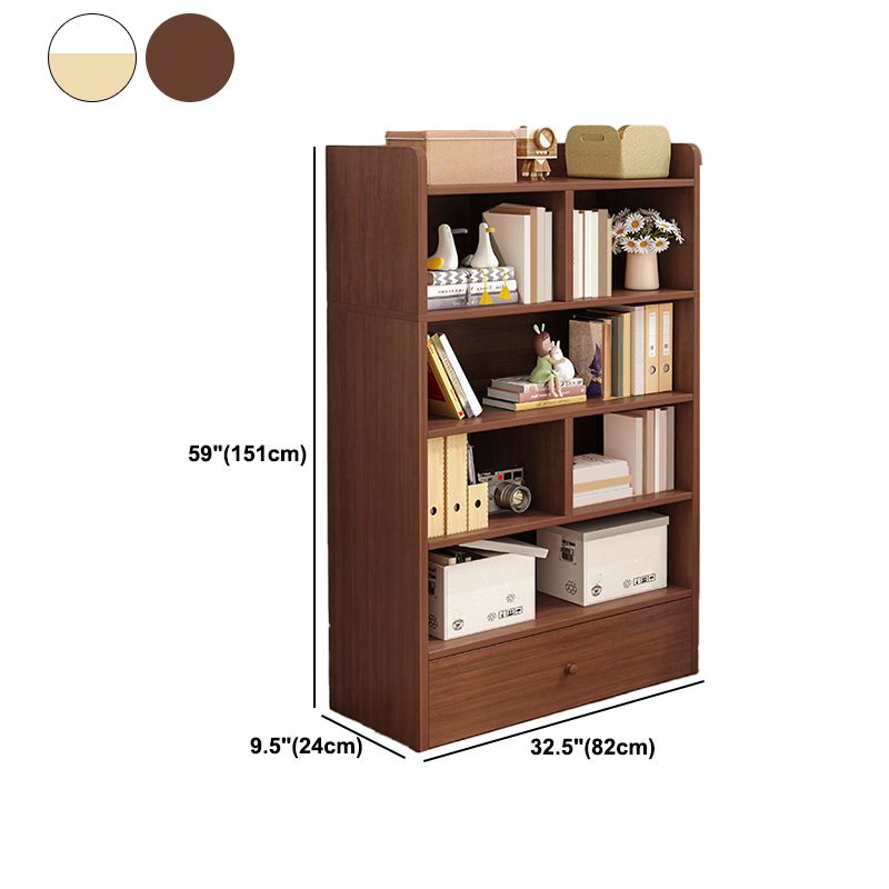 Modern Wooden Bookshelf Closed Back Bookcase for Home Office