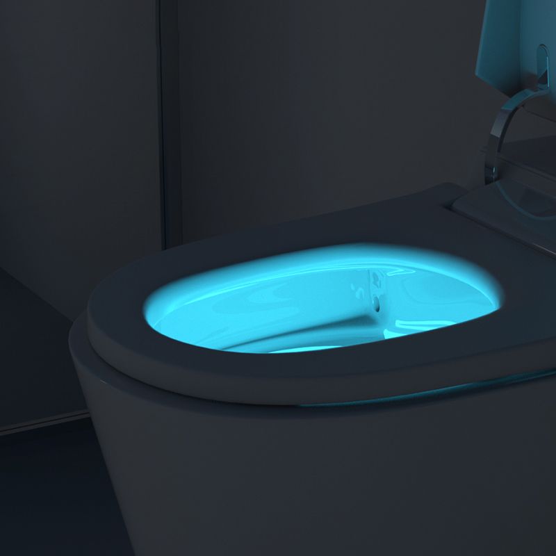 Contemporary White/Black Elongated Wall Hung Toilet Set with Heated Seat