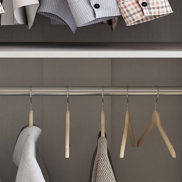 White Engineered Wood Wardrobe Armoire Modern Sliding Wardrobe Closet