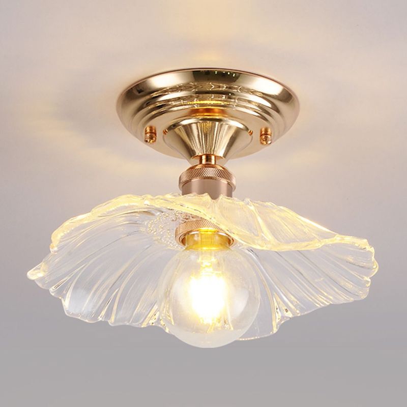 Nordic Style Ceiling Light Circle Shape Ceiling Lamp with Glass Shade for Bedroom
