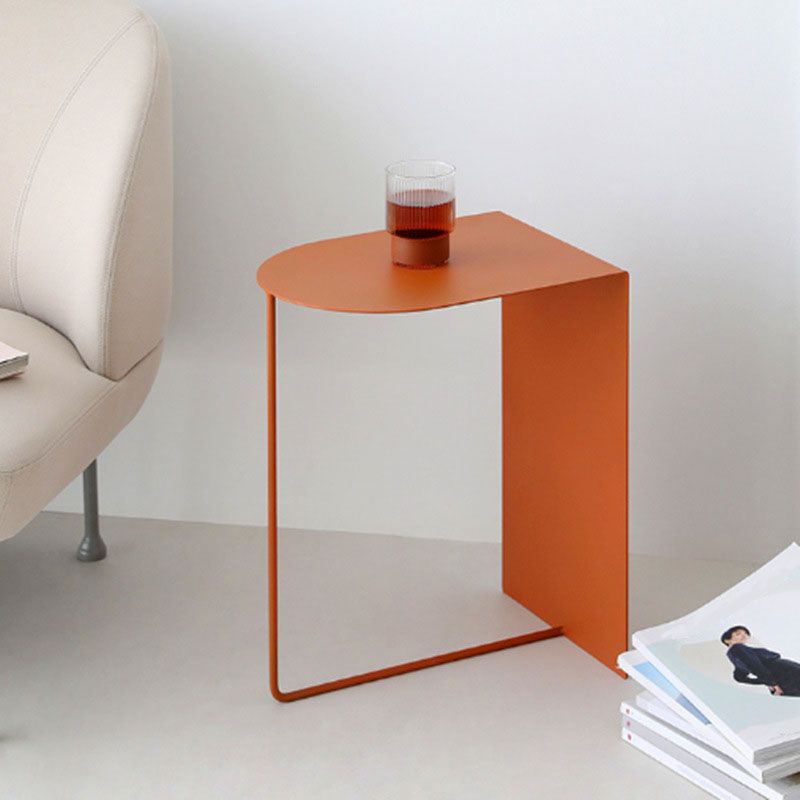 Round Metal Side Table with Abstract Base in Medieval Modern Style