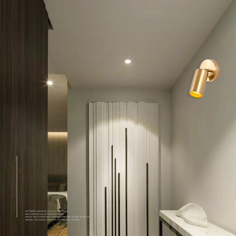 Cilíndrico de foco de metal de metal Splique Nordic Style Simplicity Luz de lectura de la cama para dormitorio