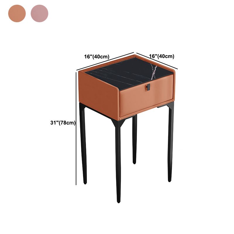 Wood/Stone Vanity Set with Stool, 1 Drawer Modern Dresser - 30.7" H