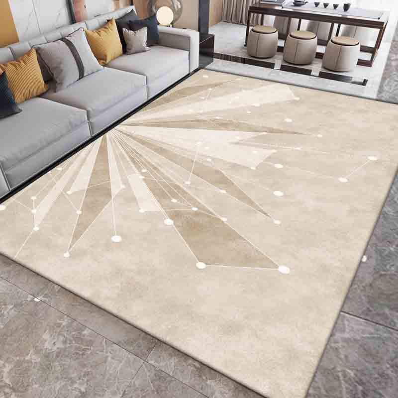 Pink Contrast Color Carpet Polyester Modern Carpet Washable Carpet for Living Room