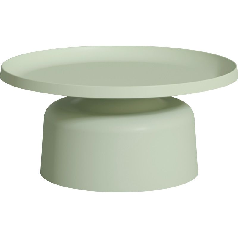 Round Tray Top Coffee Table Metal Pedestal 1 Single Cocktail Table