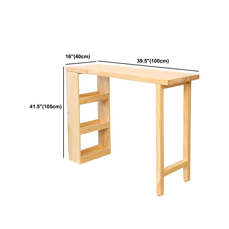 Modern Bar Table Set 1/2/3 Pieces Rectangle Bar Table with Wooden High Stools for Home